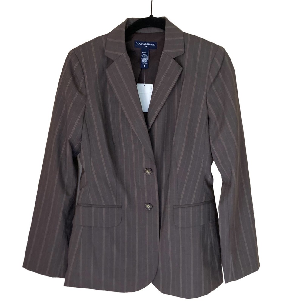 NEW Banana Republic Wool Blend Blazer Brown Size 4